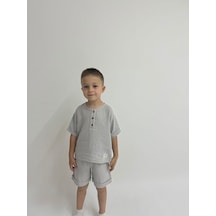 Oliven The Kid Oliventhekid Müslin Unisex Çocuk Takım Gri Gri