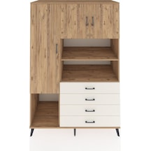 Kronos Dolap 7 Raflı 4 Çekmeceli 3 Kapaklı 132x59x195 Çam-çam... Çam