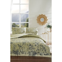 Antique Garden Çift Kişilik Soft Life Saten Nevresim Takımı Yeşil