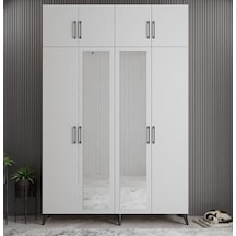Açelya Portmanto Vestiyer Füme Beyaz  M8-160 cm