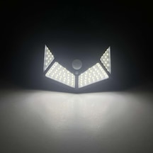 100 Led'li Güneş Enerjili Solar Duvar Apliği - 1200 Lümen Hareket Sensörlü 3 Modlu Bahçe Aydınlatması, Duvar Armatürü Ip65 Su Geçirmez, 270 Geniş Açı, Siyah Çok Renkli