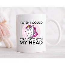 Tek Boynuzlu Komik At Hediyesi, İngilizce Arkadaş İçin Kupa Bardak, Unicorn Temalı Bardak