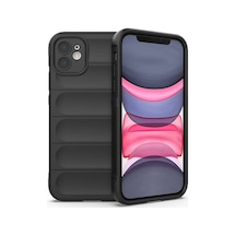 Zore İphone 11 Kılıf Esnek Tpu Oyuklu Arka Yüzey Tasarımlı Nvth Etnik Silikon Kapak - Siyah
