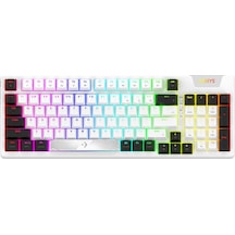 Adara Beyaz/siyah %95 Haimu Linear Pink Switch Hotswap Rgb İngilizce Mekanik Gaming Klavye