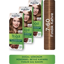 Palette Kalıcı Doğal Renkler Saç Boyası 7-60 Fındık Kahve X 3 Adet