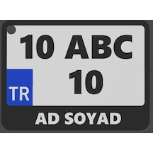 Anahtarlık Plaka Beyaz - Siyah