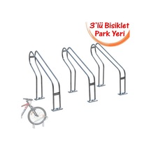 Bisiklet Parkı Demiri Taşıyıcı Park Alanı Sehpası 3'lü + Dubel