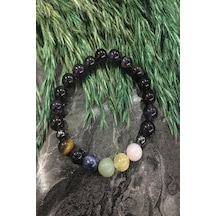 8 Mm Ametist Çakra Doğaltaş Bileklik Çok Renkli