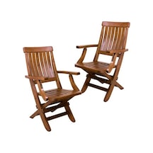 Muğla Katlanabilir Ahşap Sandalye İç-Dış Mekan Ev-Cafe-Bahçe x2 Ahşap