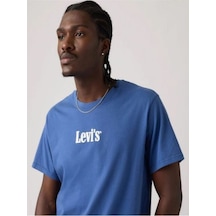 Levi's Erkek Bisiklet Yaka Kısa Kollu Mavi T-shirt - A20820362