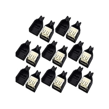 50 Adet Usb 2.0 Female 4 Pin Usb Dişi Soket Plastik Kapaklı Usb Fiş Konektör Dıy