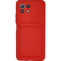 Xiaomi Mi 11 Uyumlu Kılıf Kelvin Kartvizitli Silikon - Kırmızı