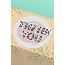 Thank You Renkli Yuvarlak Teşekkür Etiketi Sticker 3x3cm St2088 Çok Renkli
