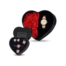 Forentina  Kırmızı Güllü Kutuda Rose Metal Bayan Kol Saati - Yonc
