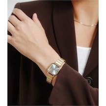 Kare Retro Çelik Kadın Kol Saati Genç Kol Saatleri Gold - 630470983 Rose Gold
