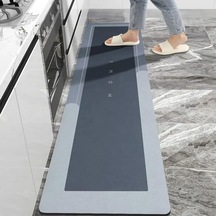 Banyo Paspası-kaymaz Tabanlı-süper Emici Banyo Paspası-abdest Paspası-uzun Gri 50 120 Çok Renkli
