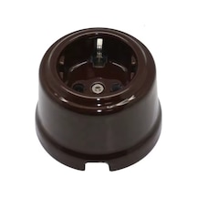 Vintage Seramik Soket Duvar Elektrik Prizi Ab Soket Seramik 110-250v Kahverengi