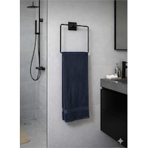 Kare Yapışkanlı Siyah Kare Havluluk Banyo Havlu Kare Pratik Askılık Siyah Diğer