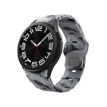 Galaxy   Uyumlu  Watch 5 40mm Zore Krd-116 20mm Futbol Desenli Spor Tasarımlı Silikon Kordon-siyah-gri