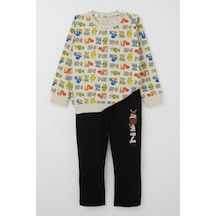 Breeze Erkek Bebek Eşofman Takım Zebra Macerası 9 Ay-3 Yaş, Krem