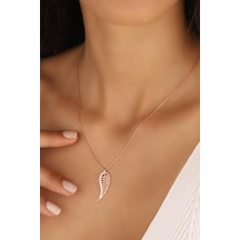 Melek Kanadı Gümüş Kolye Rose Gold