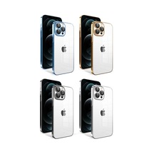 İphone 12 Pro Max Uyumlu Kamera Korumalı Renkli Çerçeveli Zore Garaj Kılıf-gold Gold