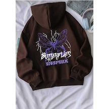 Kozia Outdoors Baskılı Oversize Unisex Swetshirt Yeniler-1 Kahve