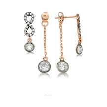 Gümüş Zincirli Sonsuzluk Bayan Küpe Gümüş Gümüş Zincirli Sonsuzluk Bayan Küpe Gümüş