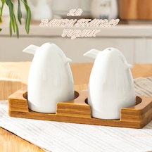 Porsima 102001 Grage 2li Standlı Porselen Tuzluk Biberlik Seti