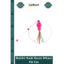 Özel Üretim Dayanıklı İnteraktif Hareketli Esnek Peluş Eğlenceli Balıklı Kedi Oyun Oltası 90 Cm