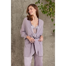 Pierre Cardin 7025 Kadın 4'lü Saten Takım Gelin Çeyiz Seti Royal 001