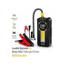 Auhma A8899 Akü Takviye Cihazı & Hava Kompresörü - 80000mah Powerbank, 150 Psı, 1000a Peak, Led Fene