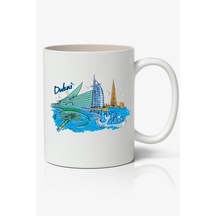 Dubai Bae Hediyelik Gezitemalı Beyaz Kupa Bardak Arkadaşa Sevgiliye Hediye Beyaz