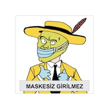 Maskesiz Girilmez Uyarı Levhası (449040830)