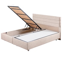 Sofia İkili Set, Sofia Çift Kişilik Baza Başlık Seti Krem 160 x 200