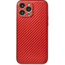 Apple  Uyumlu  iPhone 13 Pro Max Kılıf Coco Karbon Silikon Kırmızı