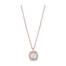 Kuyumcudukkani Beyaz Kare Kesim Taşlı Kolye-37345-r-w Rose Gold
