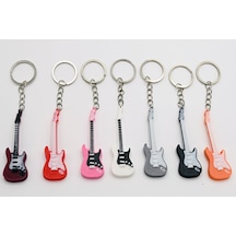Diyez Müzik Gri Beyaz Elektro Gitar Anahtarlık