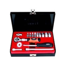 006-rc1015 15 Parça 1/4 Uzatmalı Cırcırlı 4-13 Mm Lokma Takımı