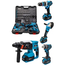 Börth BRTH0007 Hilti + Taşlama + Somun Sıkma + Matkap Akülü 4'lü Set