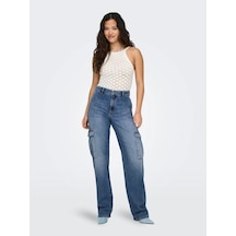 Only Onljune High Waisted Kadın Denim Pantolon 15315740 Mavi