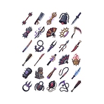 30 Adet Mistik Anime Tılsımları Sticker Seti - Laptop, Matara, Defter Çok Renkli