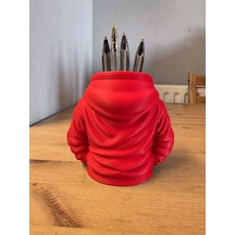 Bezos 3d Baskı Kapüşonlu Sweatshirt Kalemlik - Masaüstü Organizer-kırmızı Dlra