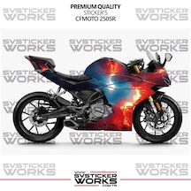 Cfmoto 250sr Kaplama Sticker Magma Design Motor Kaplama Modeli Hazır Kit Tüm Modeller Uyumlu Kırmızı