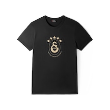 Gsstore Galatasaray Lisanslı 2025 Logolu Şampiyonluk Siyah T-shirt Şampiyonluk Özel Ahşap Kutulu Siyah