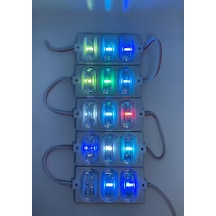 12 Volt Dar Açılı 3'lü Modül Led RGB - 5 Adet