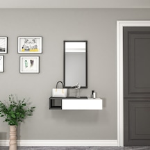 Arnetti Vien Aynalı Çekmeceli Dresuar Antrasit Beyaz Antrasit - Beyaz