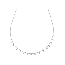 Kuyumcudukkani Zincirli"oval Pırpırlı"kolye-37299-w Beyaz - Gümüş