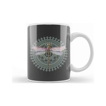 Dragonfly On Mandala Kupa Bardak Porselen Karışık