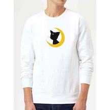Silhouette Luna Baskılı Beyaz Erkek Örme Sweatshirt